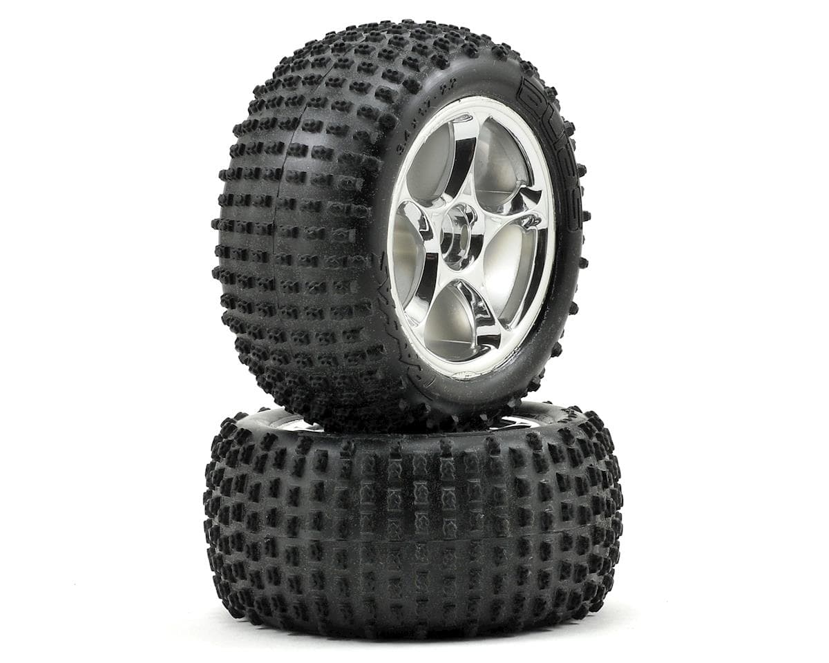 Traxxas Alias 2.2" Rear Pre-Mounted Tires (2) (Bandit) (Chrome) (Standard)