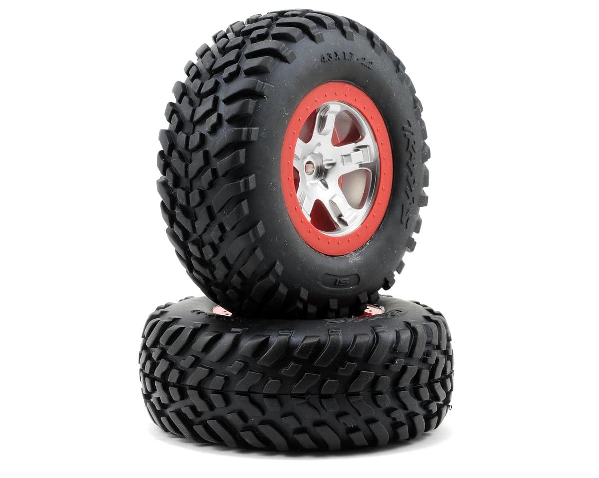 Traxxas 2.2/3.0 Tire w/SCT Rear Wheel (2) (Satin Chrome) (S1)