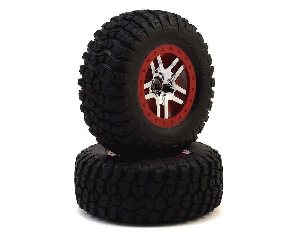 Traxxas BFGoodrich Mud TA Front Tires (2) (Satin Chrome) (Standard) w/Split-Spoke Front Wheel