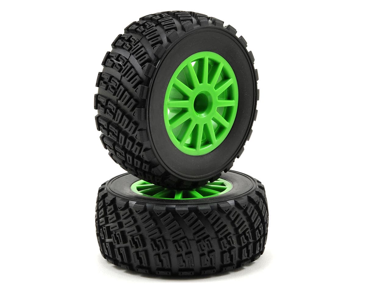 Traxxas Rally Tire w/Rally Wheel (2) (Green) (Standard)