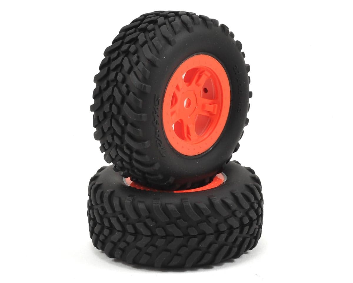 Traxxas SST 1/18 SCT Pre-Mounted Tires w/SCT Wheels (2) (Orange)