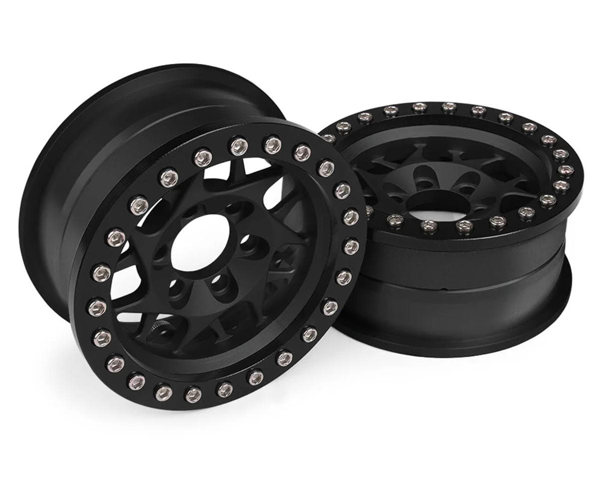 Vanquish Products 1.9" KMC XD127 Bully CNC Aluminum Crawler Beadlock Wheels (Black) (2)