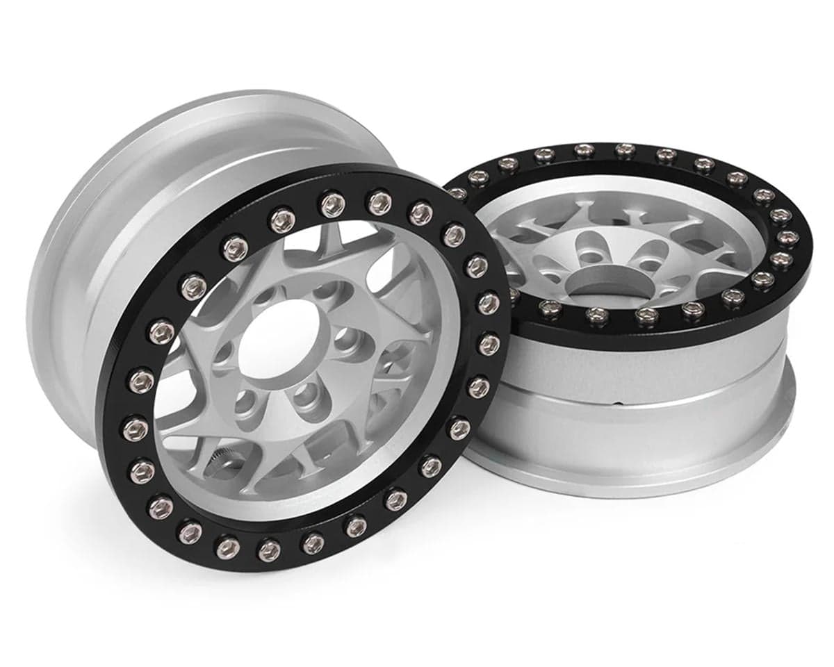 Vanquish Products 1.9" KMC XD127 Bully CNC Aluminum Crawler Beadlock Wheels (Clear) (2)