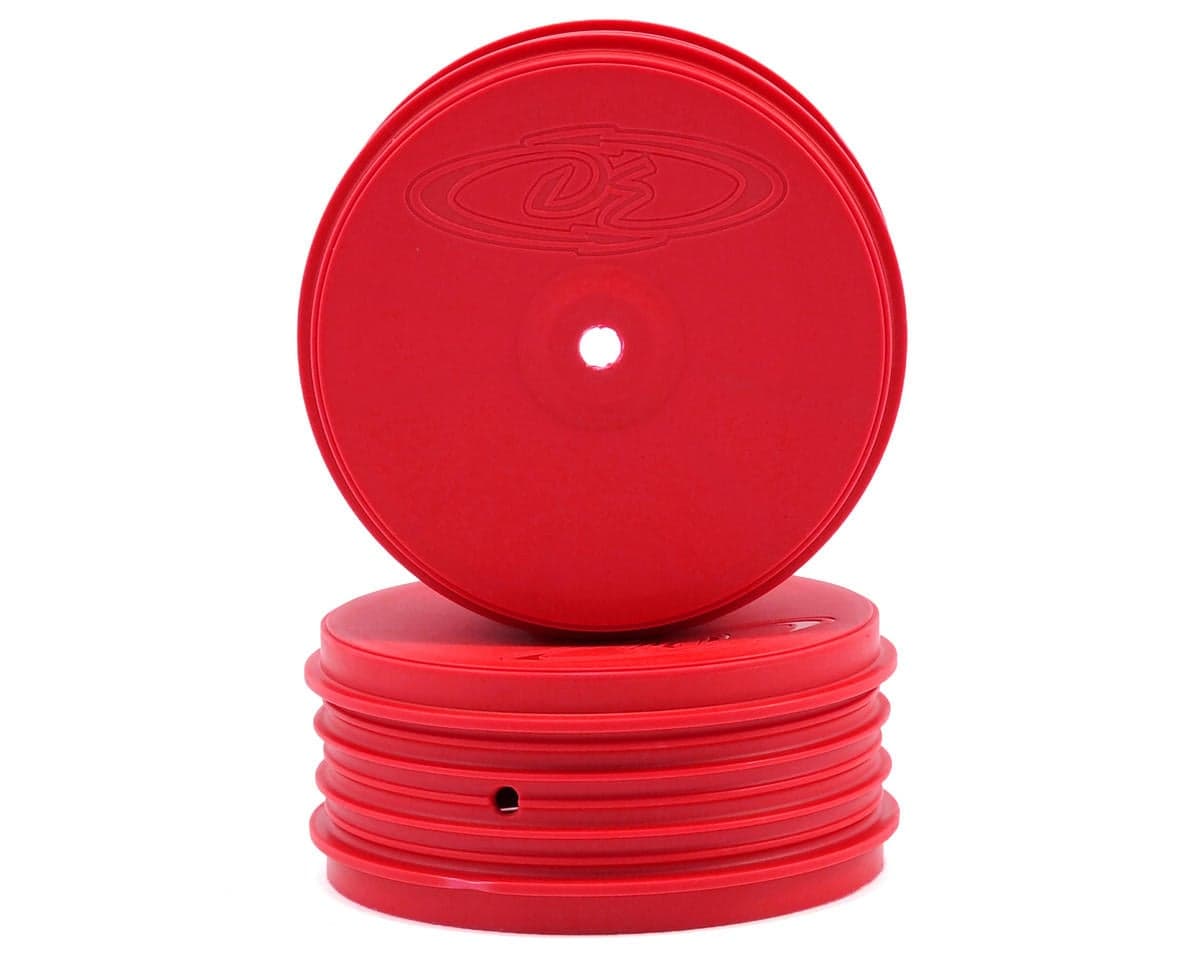 DE Racing Speedline PLUS 2.4 4WD Front Buggy Wheel (2) (Red) w/12mm Hex (22-4/D413/B74)