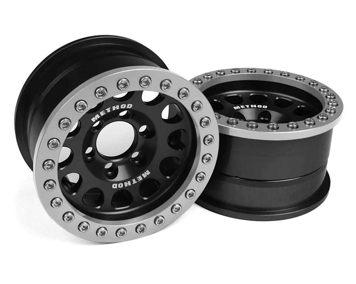 Vanquish Products 1.9" Method 105 CNC Aluminum Crawler Beadlock Wheels (Black) (2)