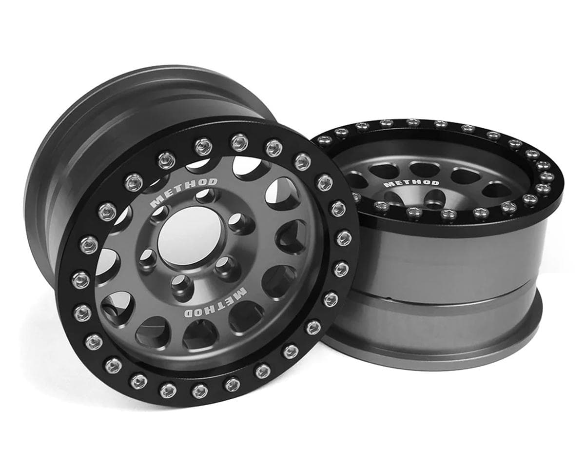 Vanquish Products 1.9" Method 105 CNC Aluminum Crawler Beadlock Wheels (Grey) (2)