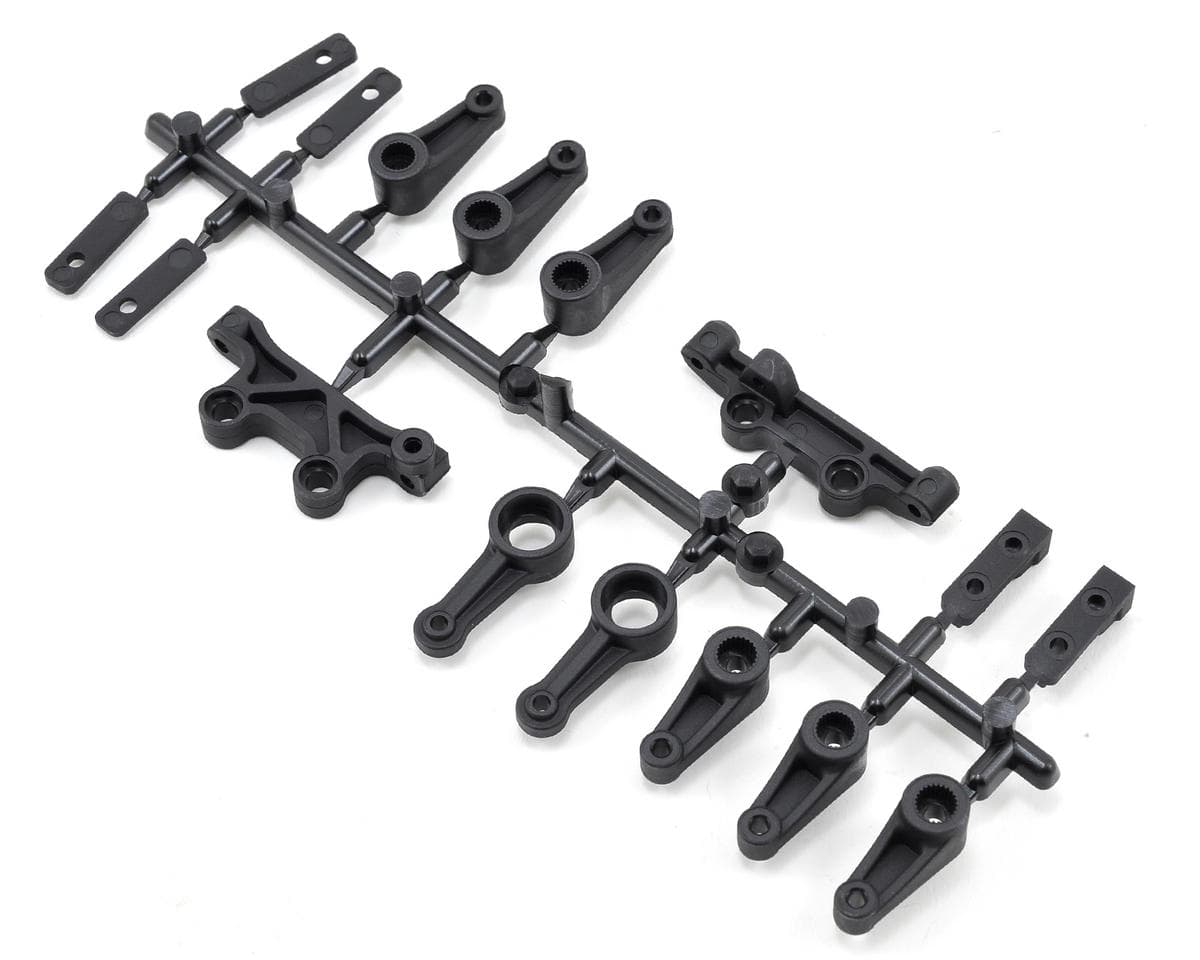 Yokomo YZ2 Dirt/Carpet Steering, Servo & Horn Parts Set Bell Crank, Link, Servo Mount & Servo Horns