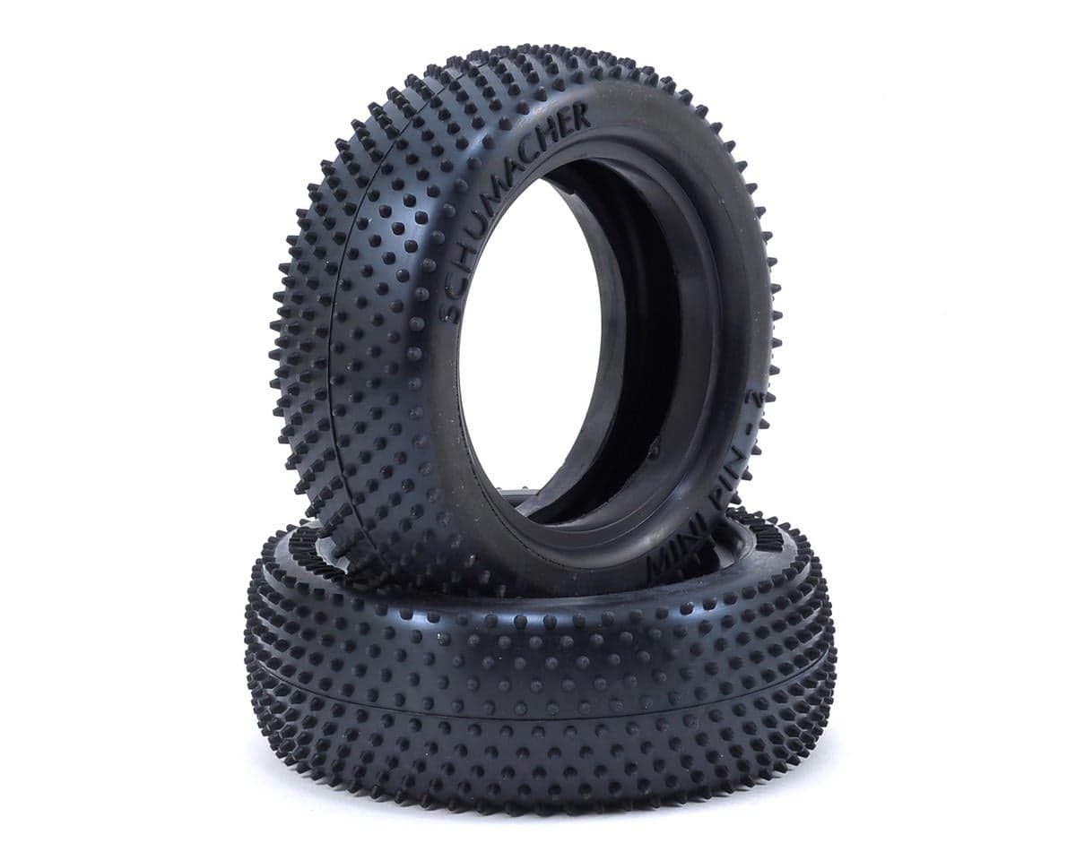 Schumacher "Mini Pin 2" 2.2" 4WD Buggy Front Carpet Tire (2) (Yellow)