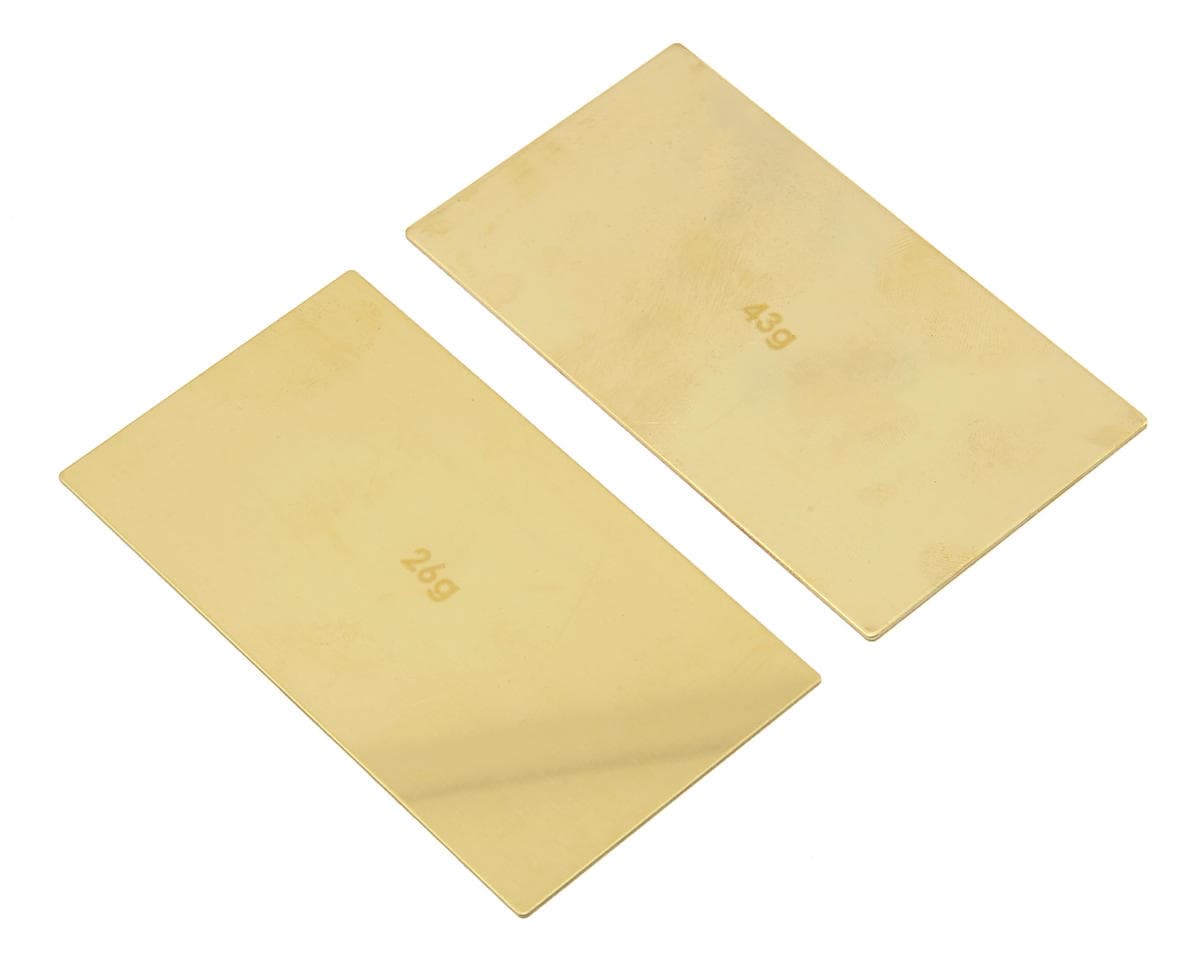 Team Associated LiPo Battery Brass Weight Plate Set (1x 26g & 1x 43g)