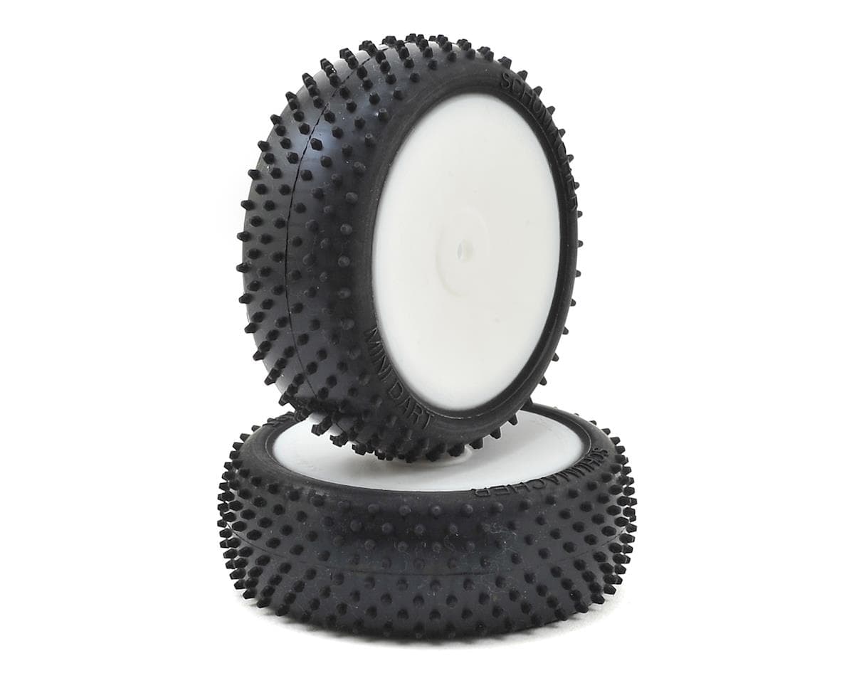 Schumacher "Mini Dart" 2.2" 4WD Front Pre-Mounted Turf Tires (2) (Yellow) w/12mm Hex