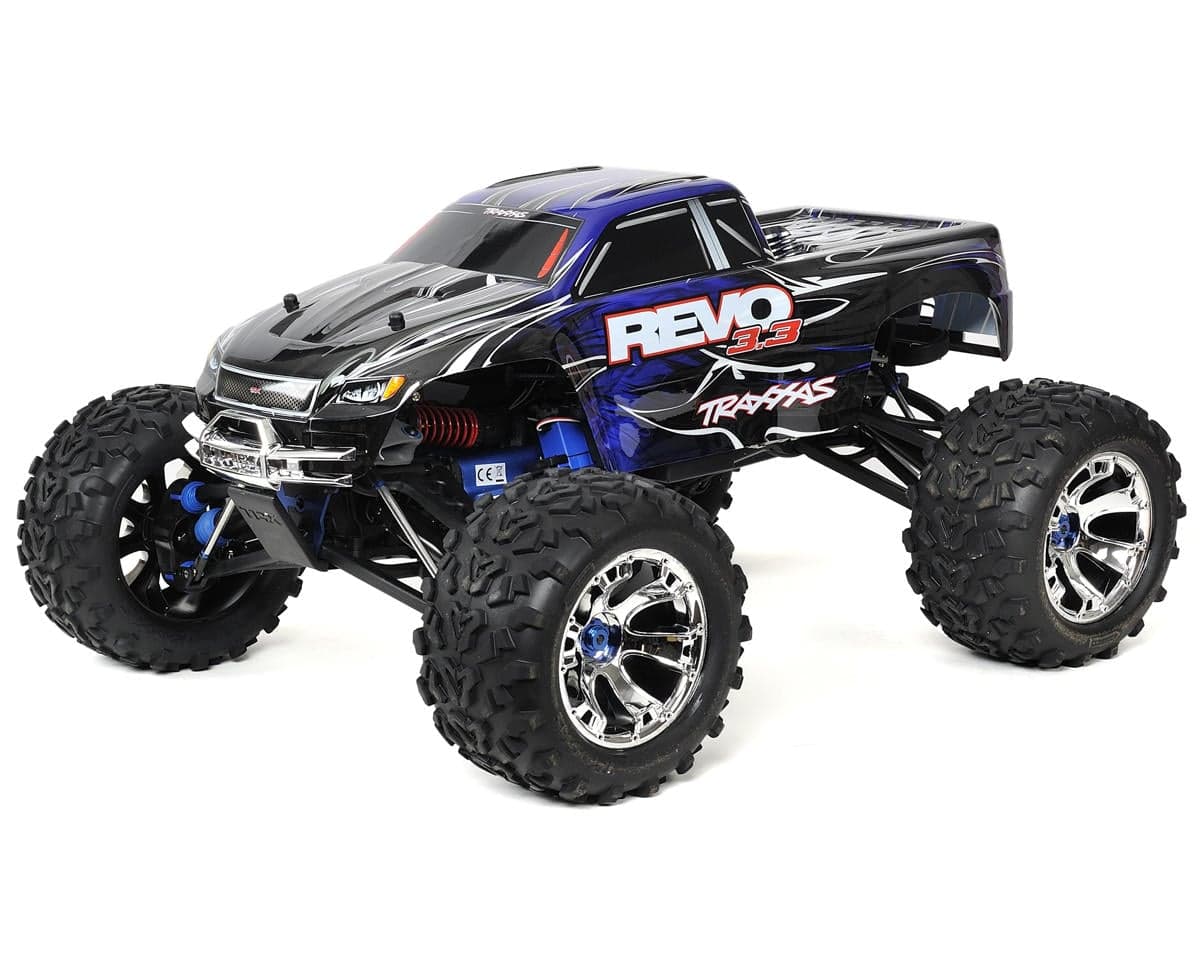 Traxxas Revo 3.3 4WD RTR Nitro Monster Truck w/TQi (Blue) 2.4Ghz Radio, TSM, Batteries & DC Charger