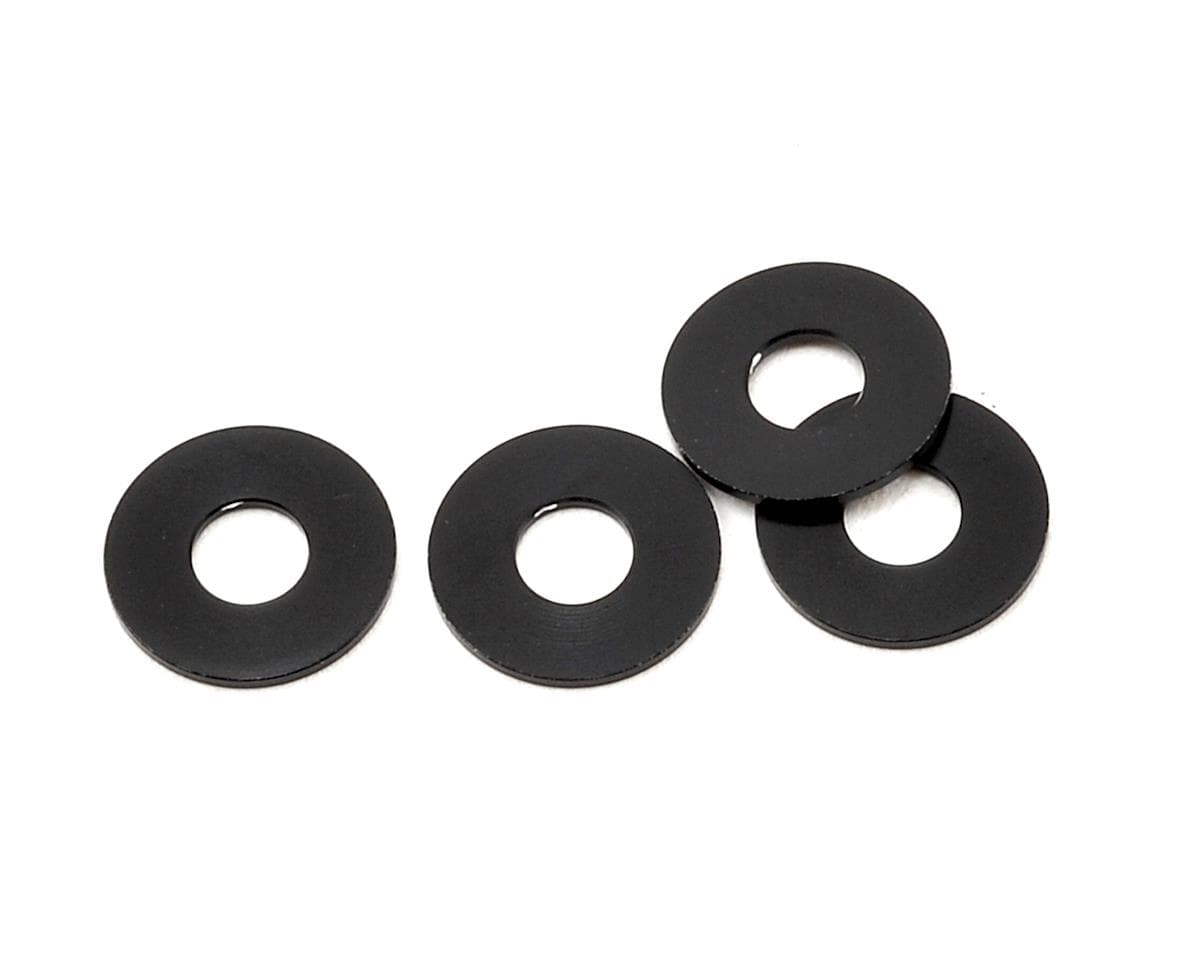 Yokomo 3x8x0.5mm Aluminum Spacer (Black) (4)