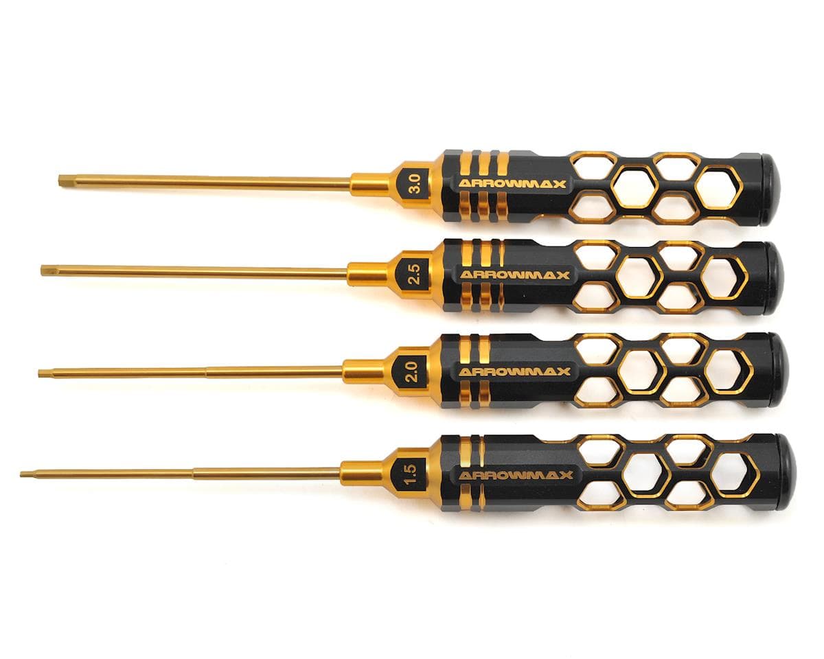 AM Arrowmax Black Golden Metric Allen Wrench Set (1.5, 2.0, 2.5 & 3.0mm)