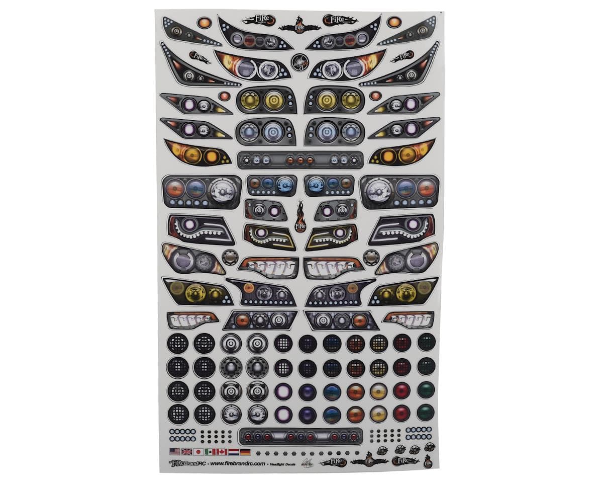 Firebrand RC Headlights Multi-Fit Decal Sheet (8.5x14")