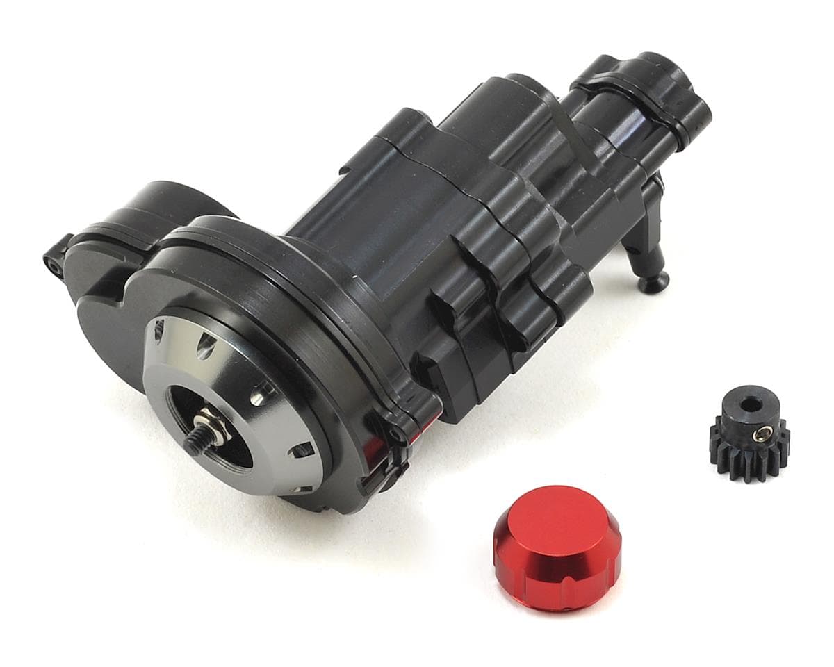 Xtra Speed SCX10 II Kit Aluminum Transmission Assembly (Black) (AXI90046/AXI90075 Kit Only)