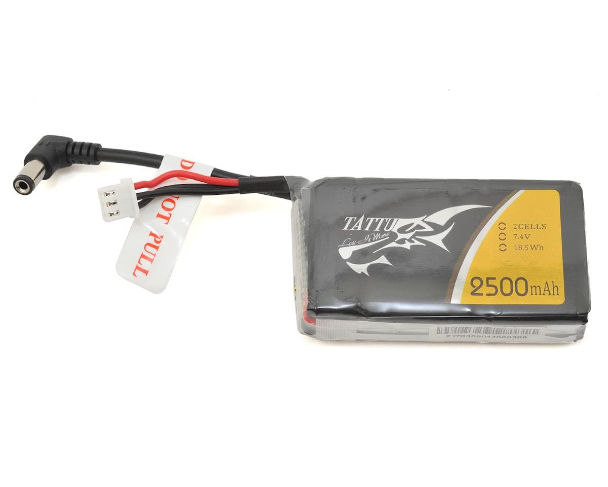 Tattu FatShark Goggle 2S LiPo Battery Pack 30C (7.4V/2500mAh) w/Barrel Connector & Battery Indiciator