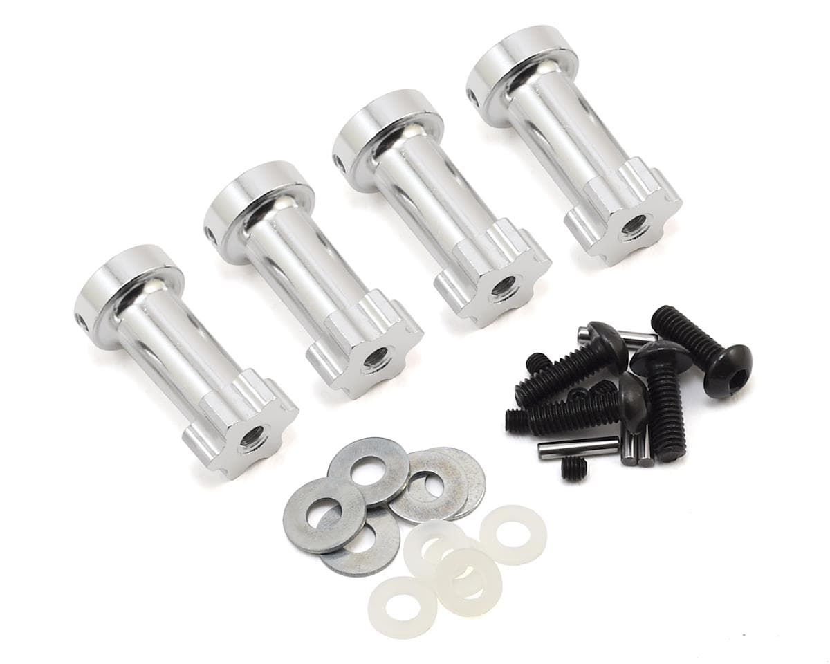 Hot Racing Aluminum 12mm Hex Wheel Extensions for Traxxas Slash 4x4 (Silver) (28mm)