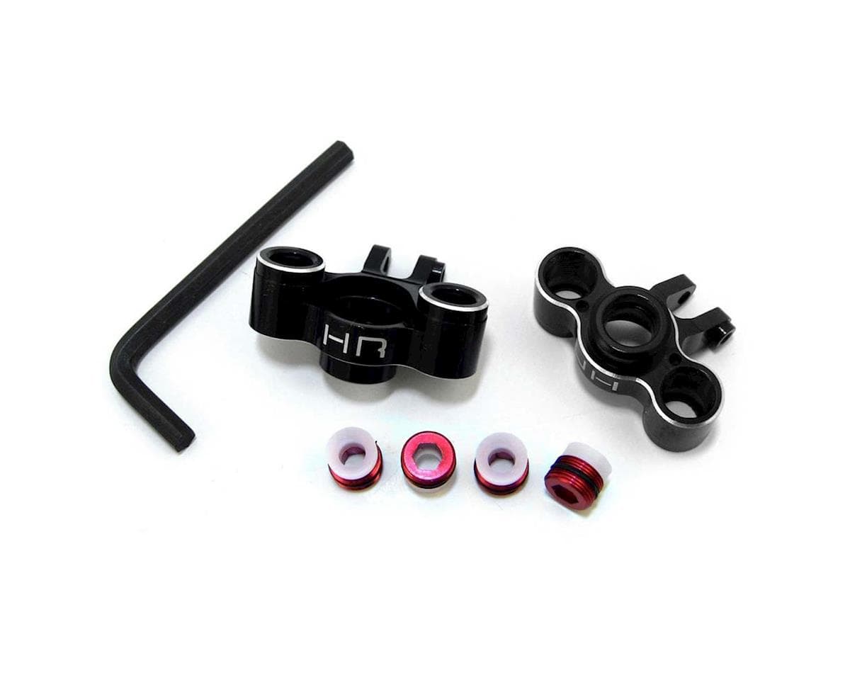 Hot Racing Aluminum Knuckle Axle Carrier Set for Traxxas 1/16 (Black w/Red Screw)