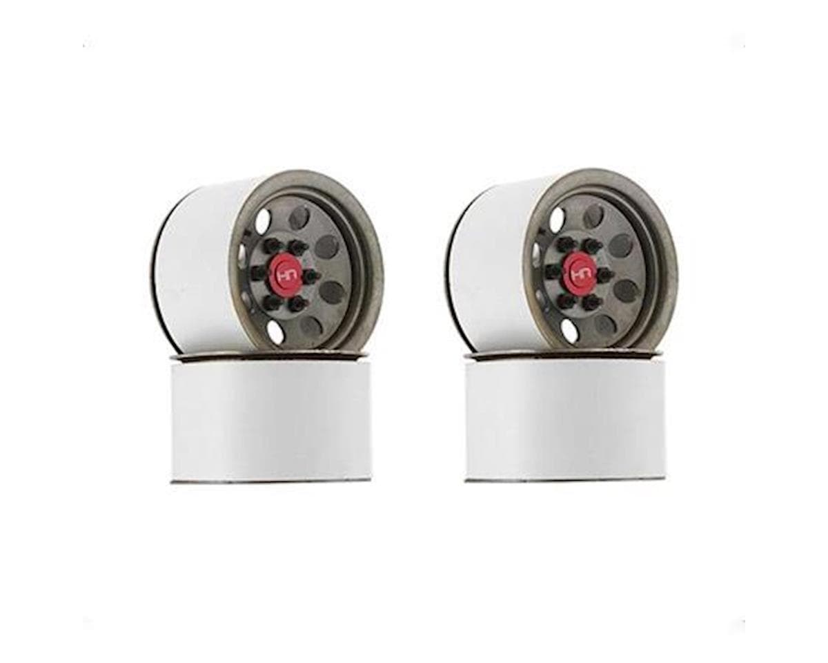 Hot Racing Steel 2.2 Beadlock 6-Lug 8-Hole Crawler Wheels (4) (12mm Hex)