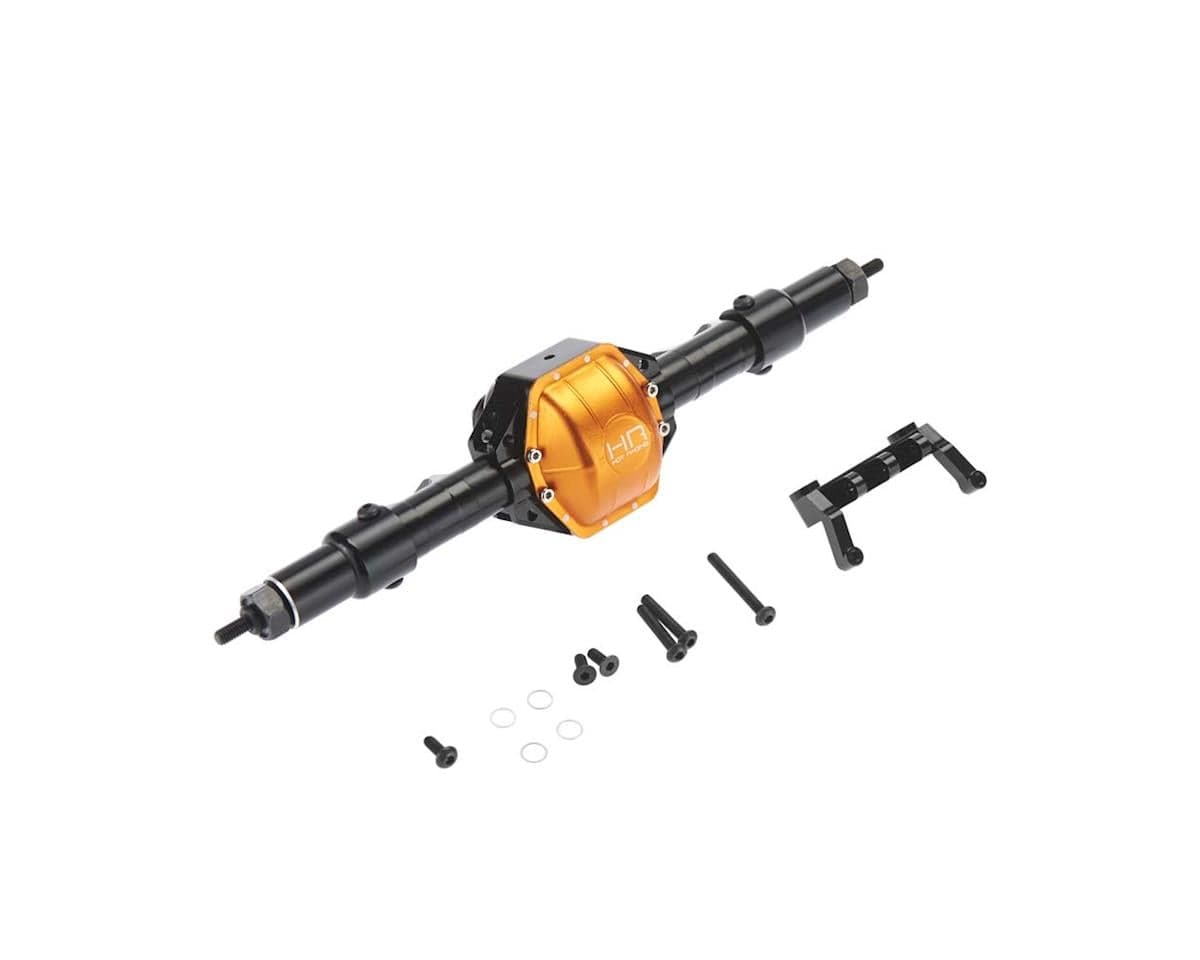 Hot Racing Rear Aluminum Axle Assembly w/Stl Gears SCX10