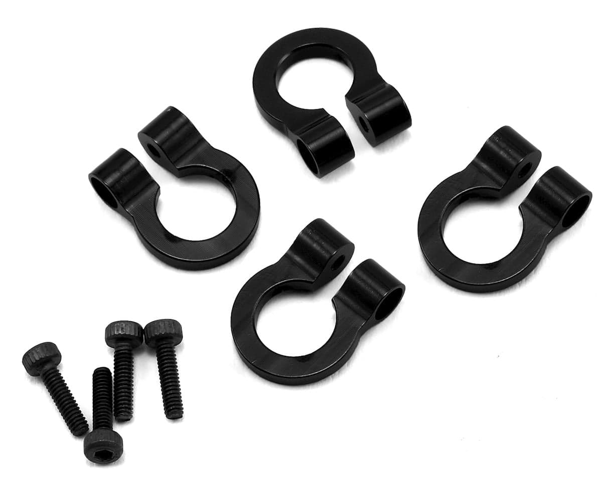 Hot Racing 1/10 Aluminum Tow Shackle D-Ring (Black) (4)