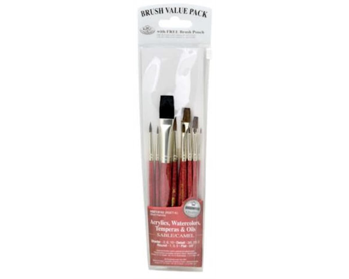 Royal Brush Manufacturing 10pc Sable / Camel Value Brush Set