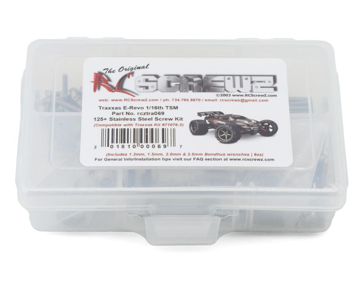 RC Screwz Stainless Steel Screw Kit for Traxxas 1/16 E-Revo