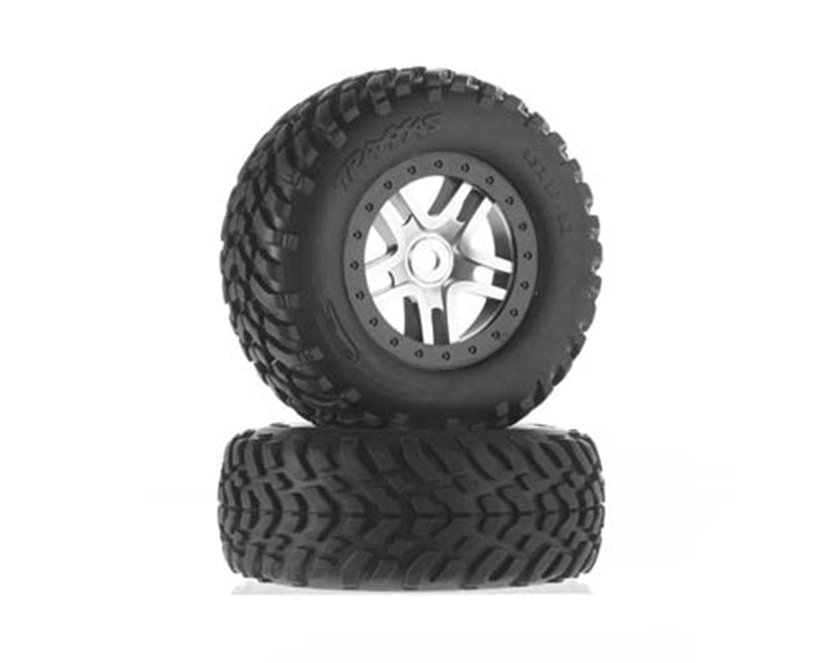 Traxxas Tire/Wheel Assembled Glued SCT Split-Spoke Satin