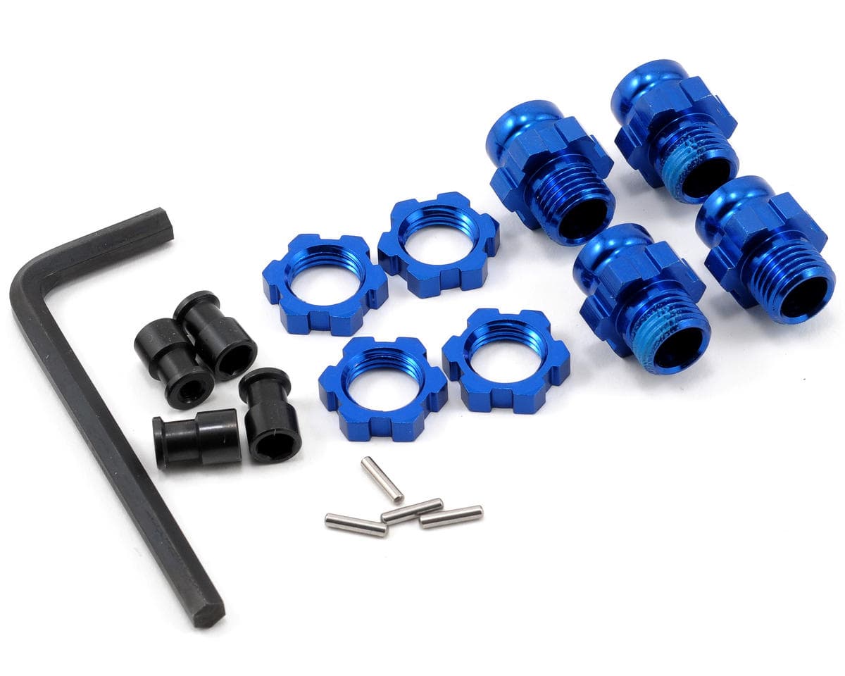 SCRATCH & DENT: Traxxas Aluminum 17mm Wheel Adapter Set (Blue) (4)