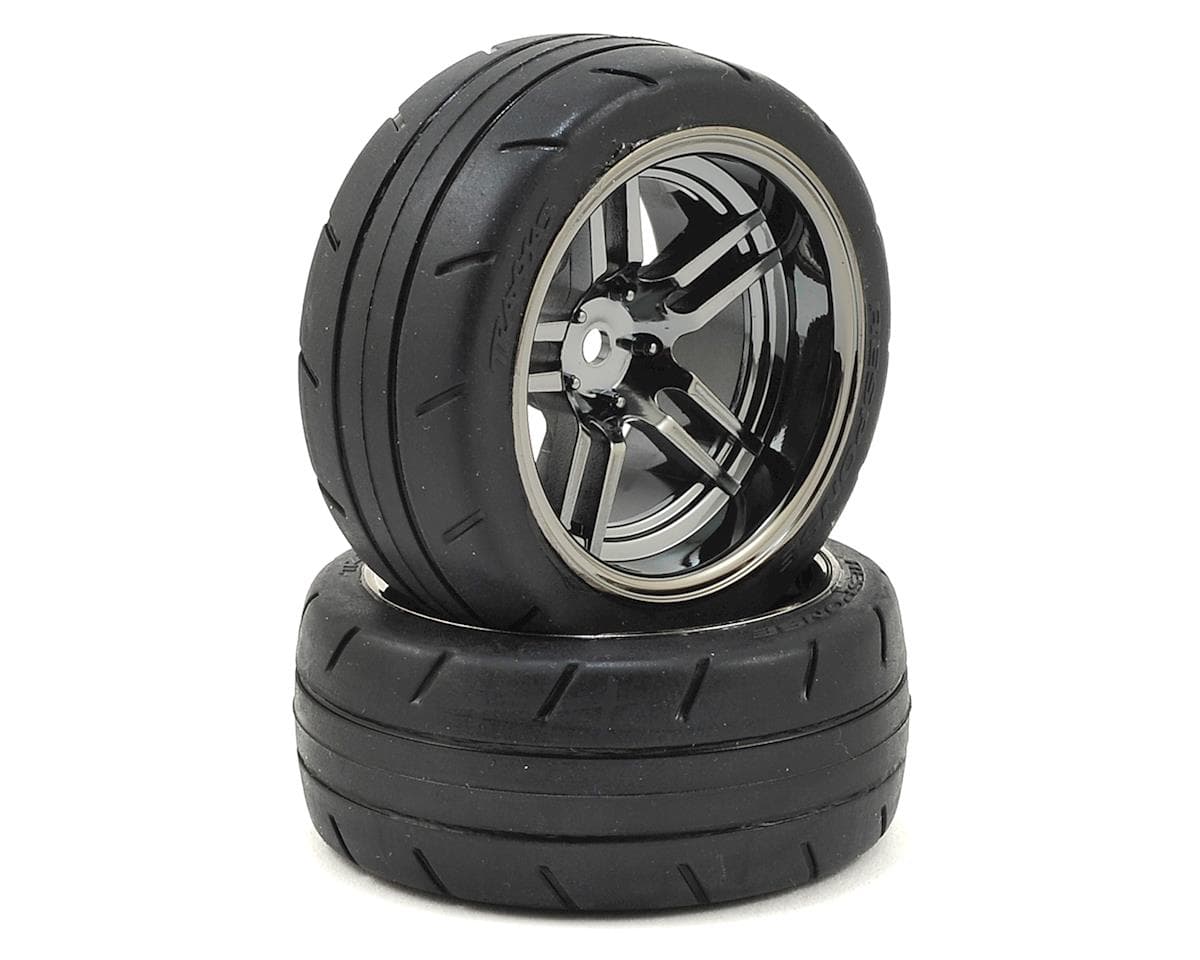 Traxxas 4-Tec 2.0 1.9" Response X-Tra Wide Rear Pre-Mounted Tires w/Split-Spoke Wheels (Black Chrome) (2)