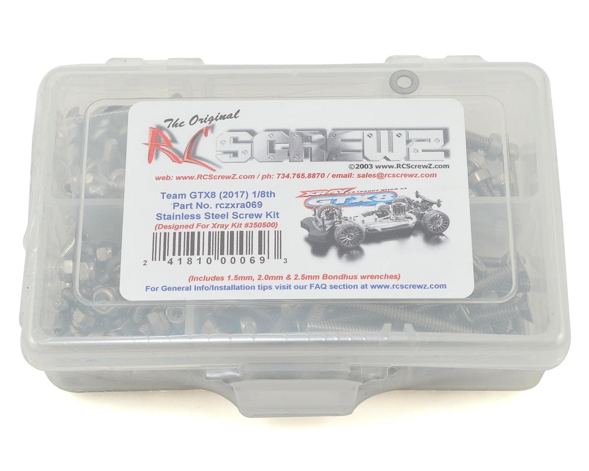 RC Screwz XRAY GTX8 1/8 Onroad Stainless Steel Screw Kit
