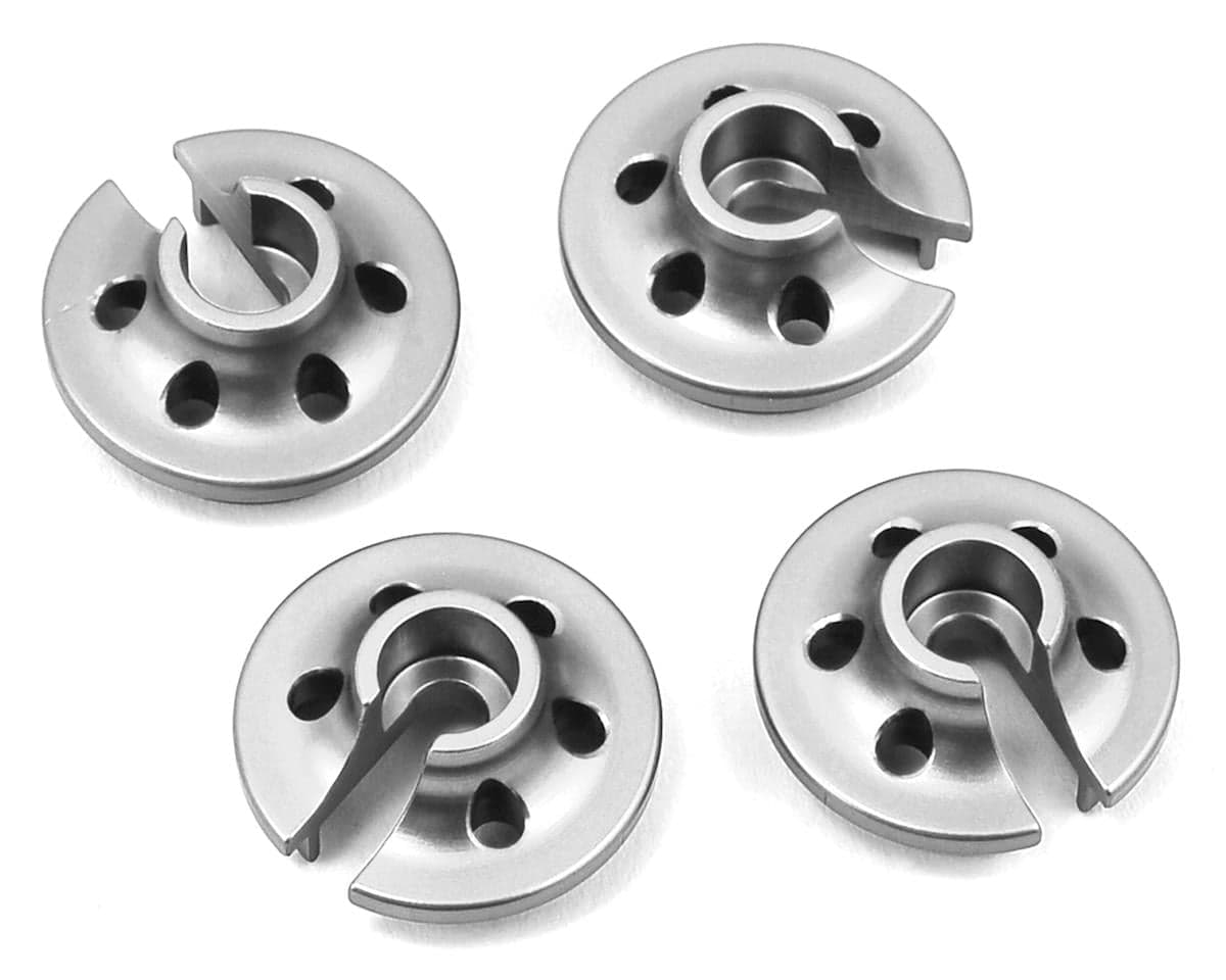ST Racing Concepts Aluminum Lower Shock Retainers for Traxxas 4Tec 2.0 (Silver) (4)