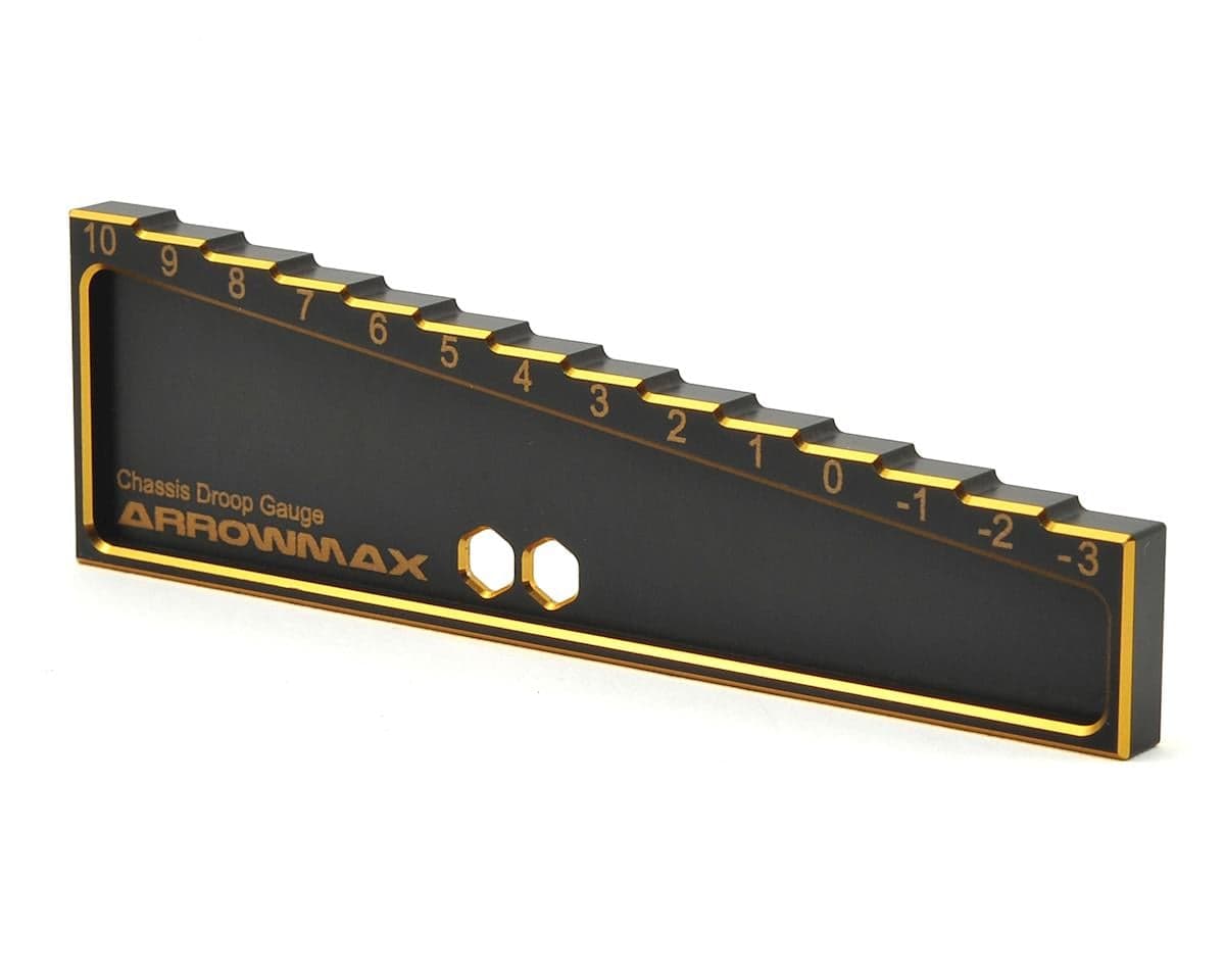 AM Arrowmax Black Golden 1/10 & 1/8 Car Chassis Droop Gauge (-3 ~ 10mm)