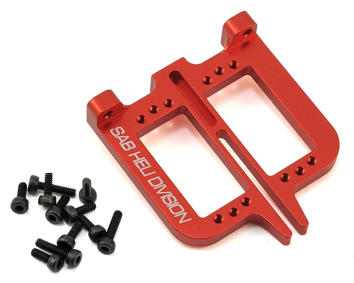 SAB Goblin Aluminum Front Servo Support Set (2) (Red)