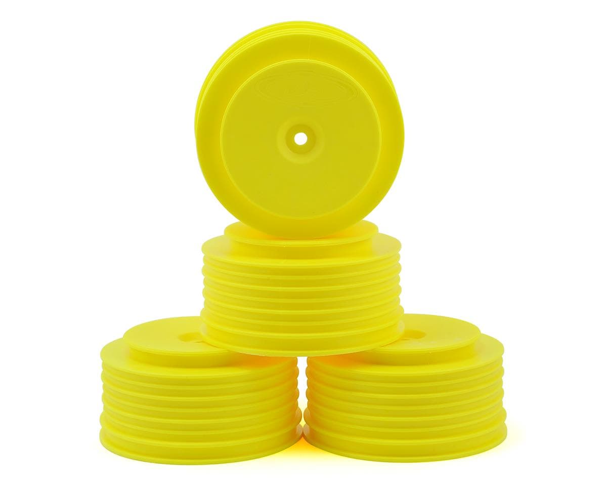 DE Racing Speedline PLUS Short Course Wheels (Yellow) (4) w/12mm Hex (22SCT/TEN-SCTE/SCT410)
