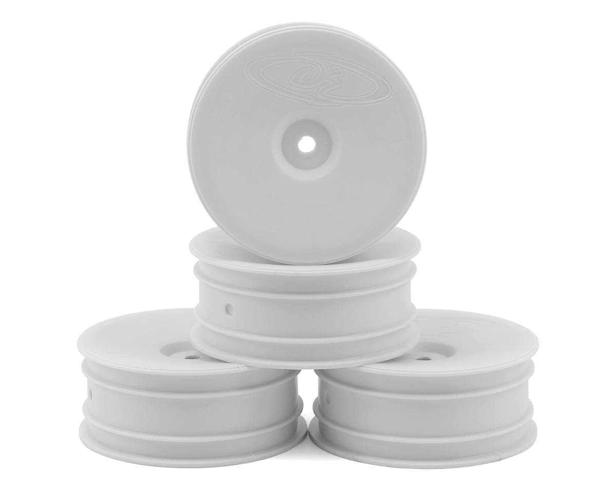 DE Racing "Speedline" 2.2 1/10 Buggy Front Wheels (4) (B6/RB6) (White) w/12mm Hex