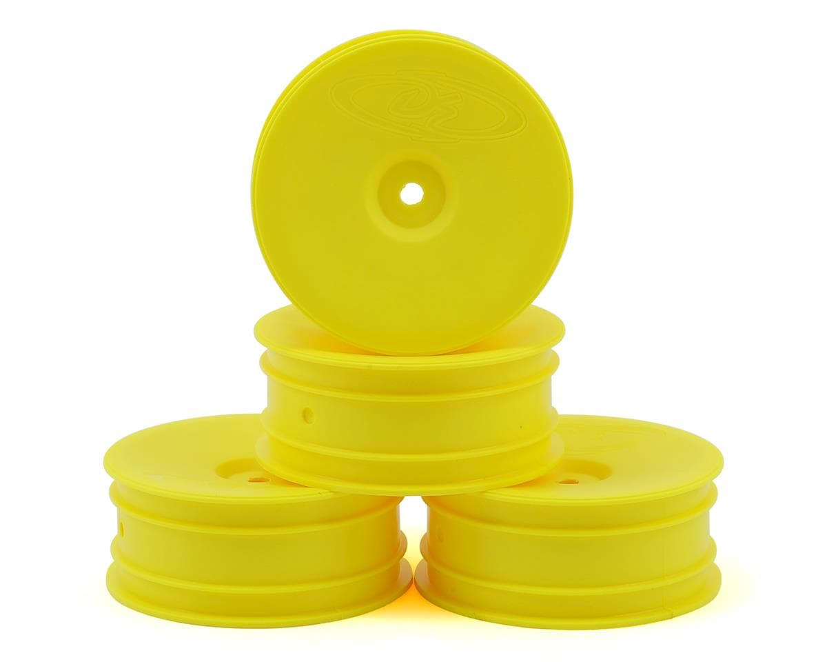 DE Racing "Speedline" 2.2 1/10 Buggy Front Wheels (4) (B6/RB6) (Yellow) w/12mm Hex