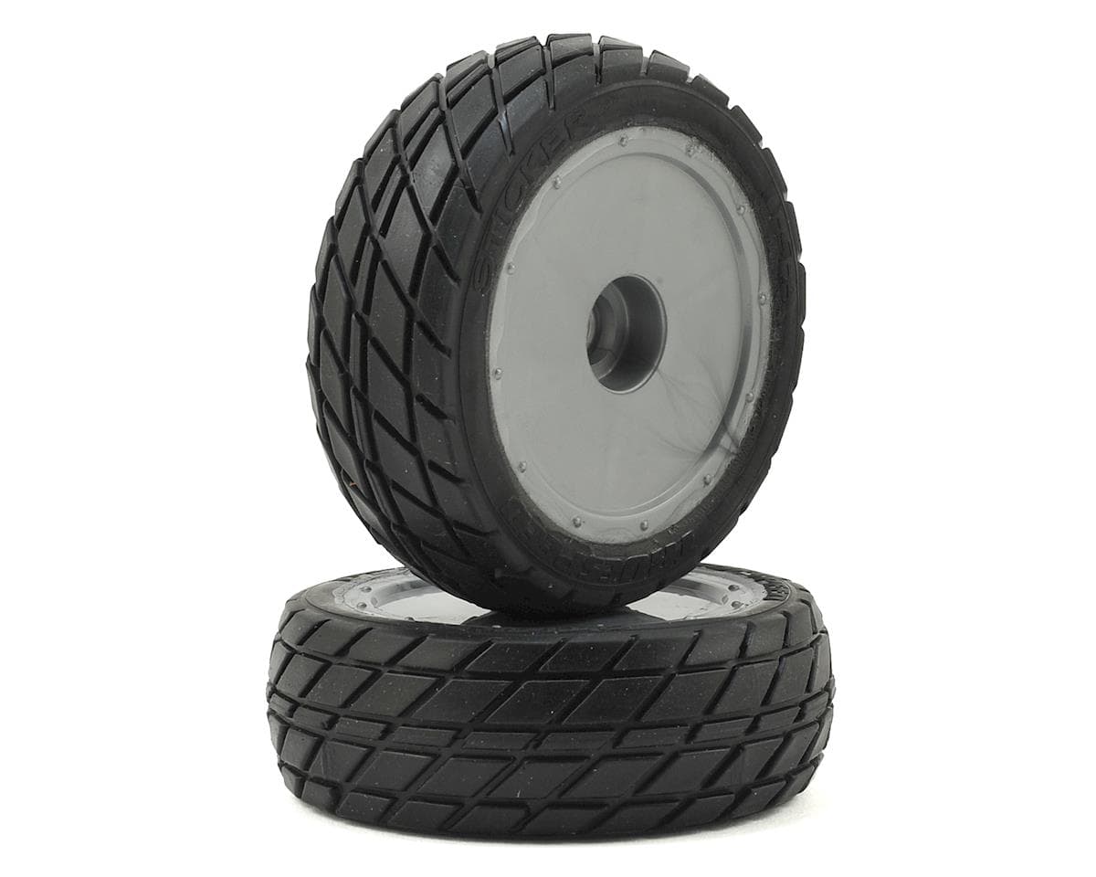Custom Works Sticker Pre-Mounted Dirt Oval Front Tires (2) (HB)