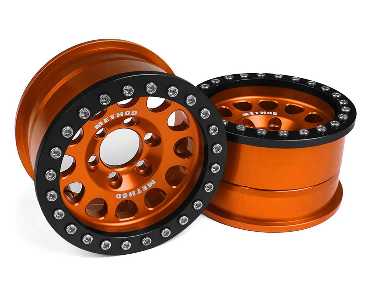 Vanquish Products 1.9" Method 105 CNC Aluminum Crawler Beadlock Wheels (Orange) (2)
