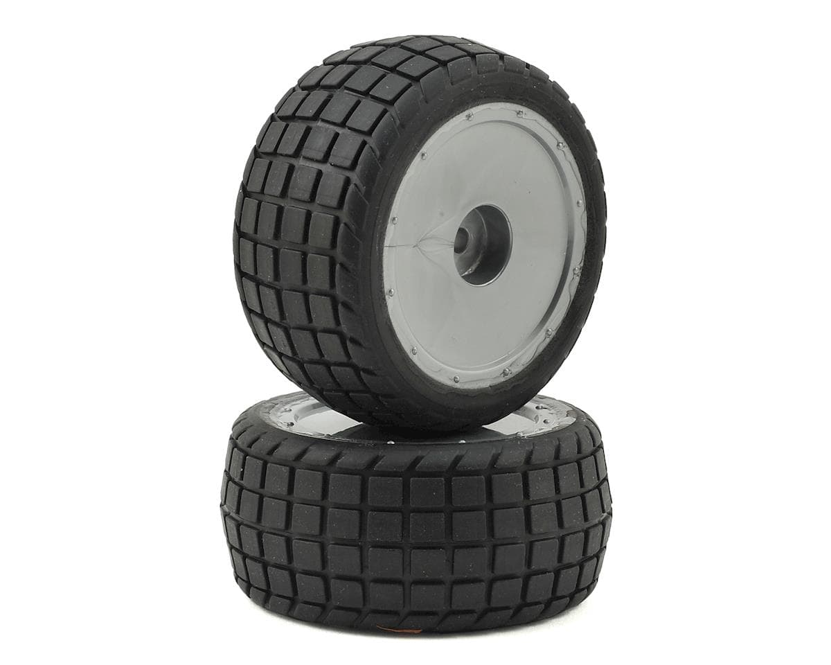 Custom Works Sticker 2 Pre-Mounted Dirt Oval Rear Tires (2) (HB)