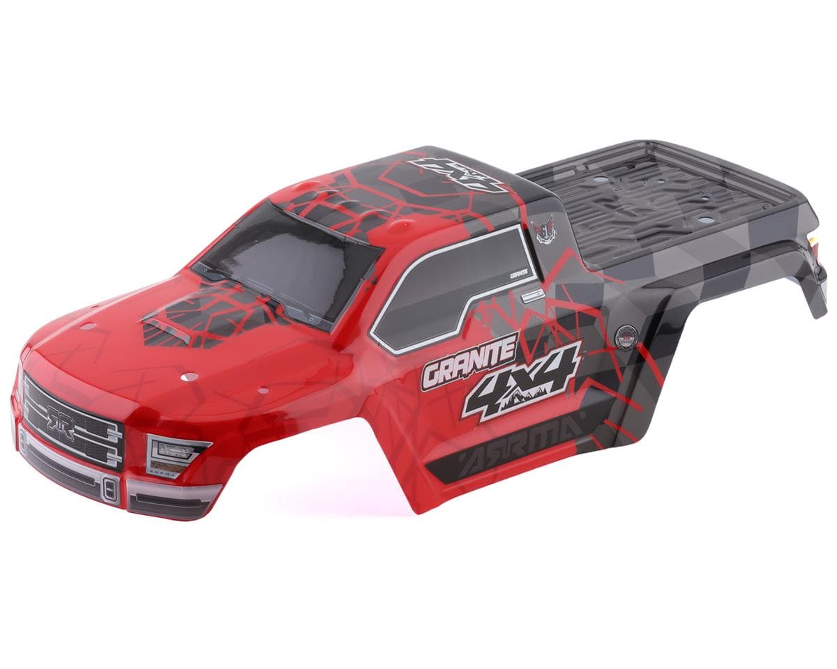 Arrma Painted Body with Decal Trim, Red: Granite 4x4 Mega