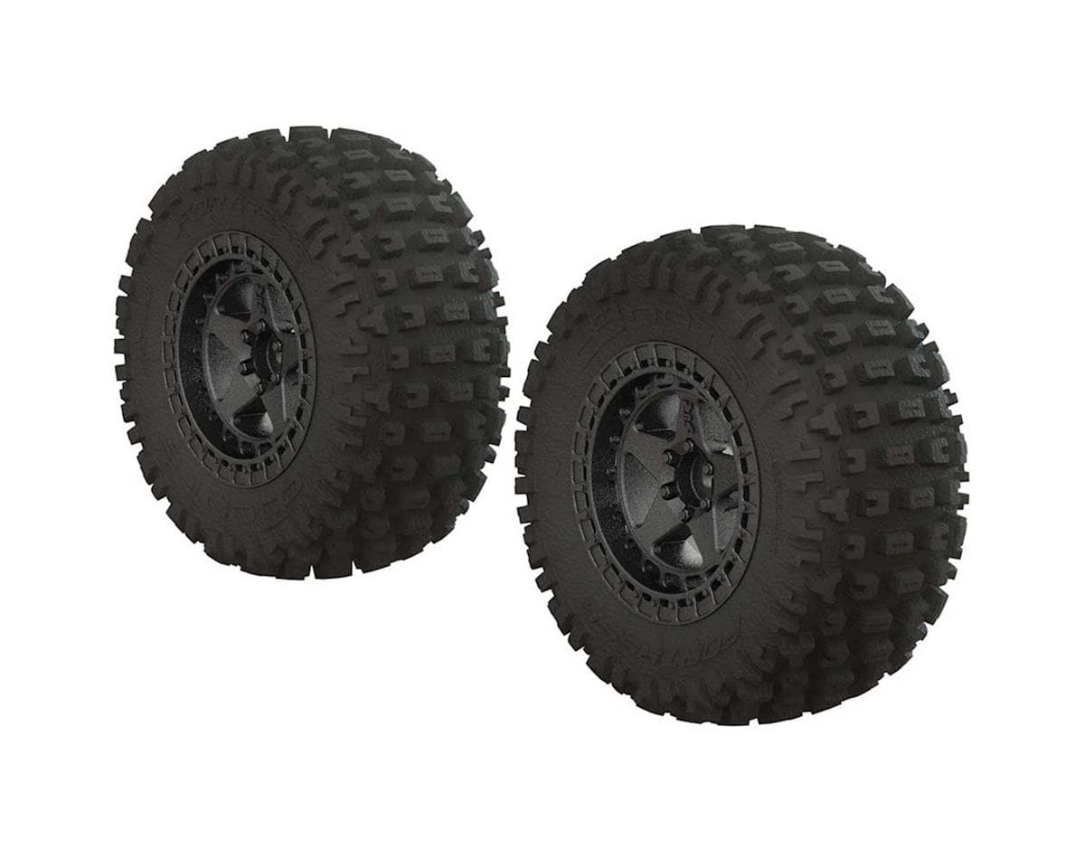 Arrma DBoots Fortress SC Premounted Tire Set (Black Chrome) (2)