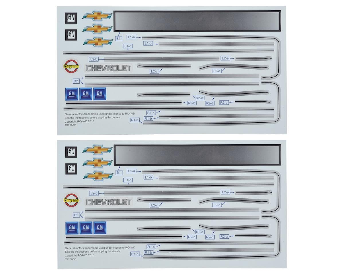 RC4WD Chevrolet Blazer Decal Sheet Set