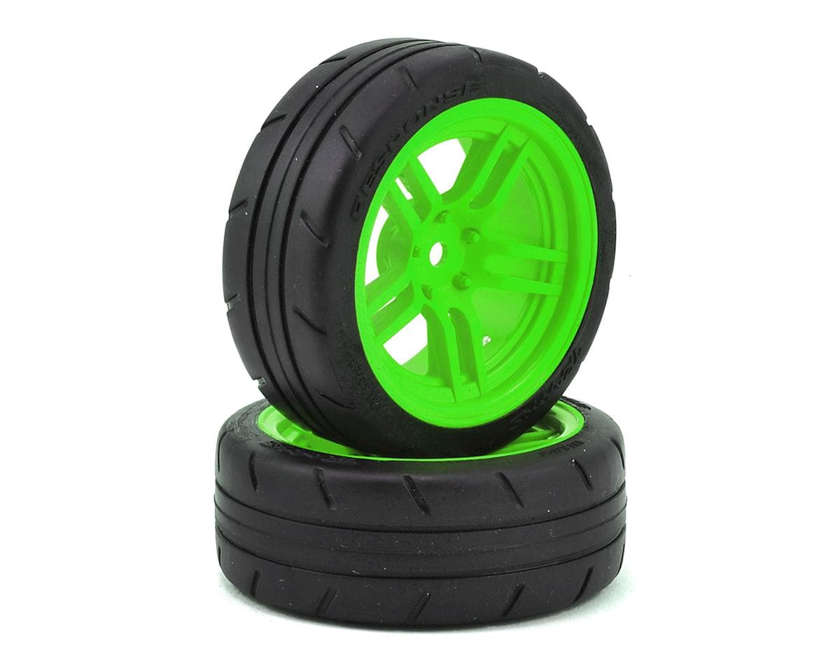 Traxxas 4-Tec 2.0 1.9" Response Front Pre-Mounted Tires w/Split-Spoke Wheels (Green) (2)