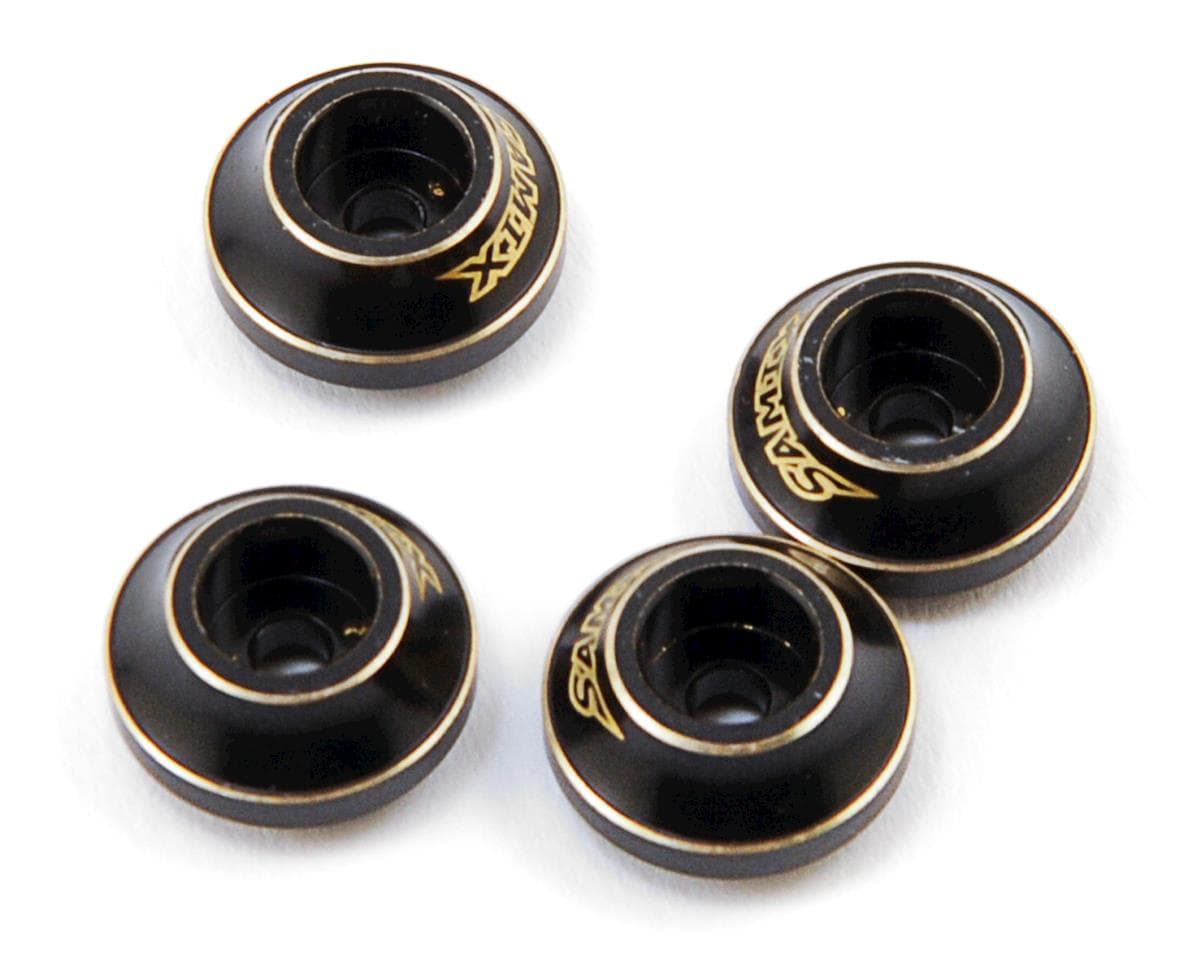 Samix Brass Shock Spring Cups for Traxxas TRX-4 (Black) (4) (6.25g)