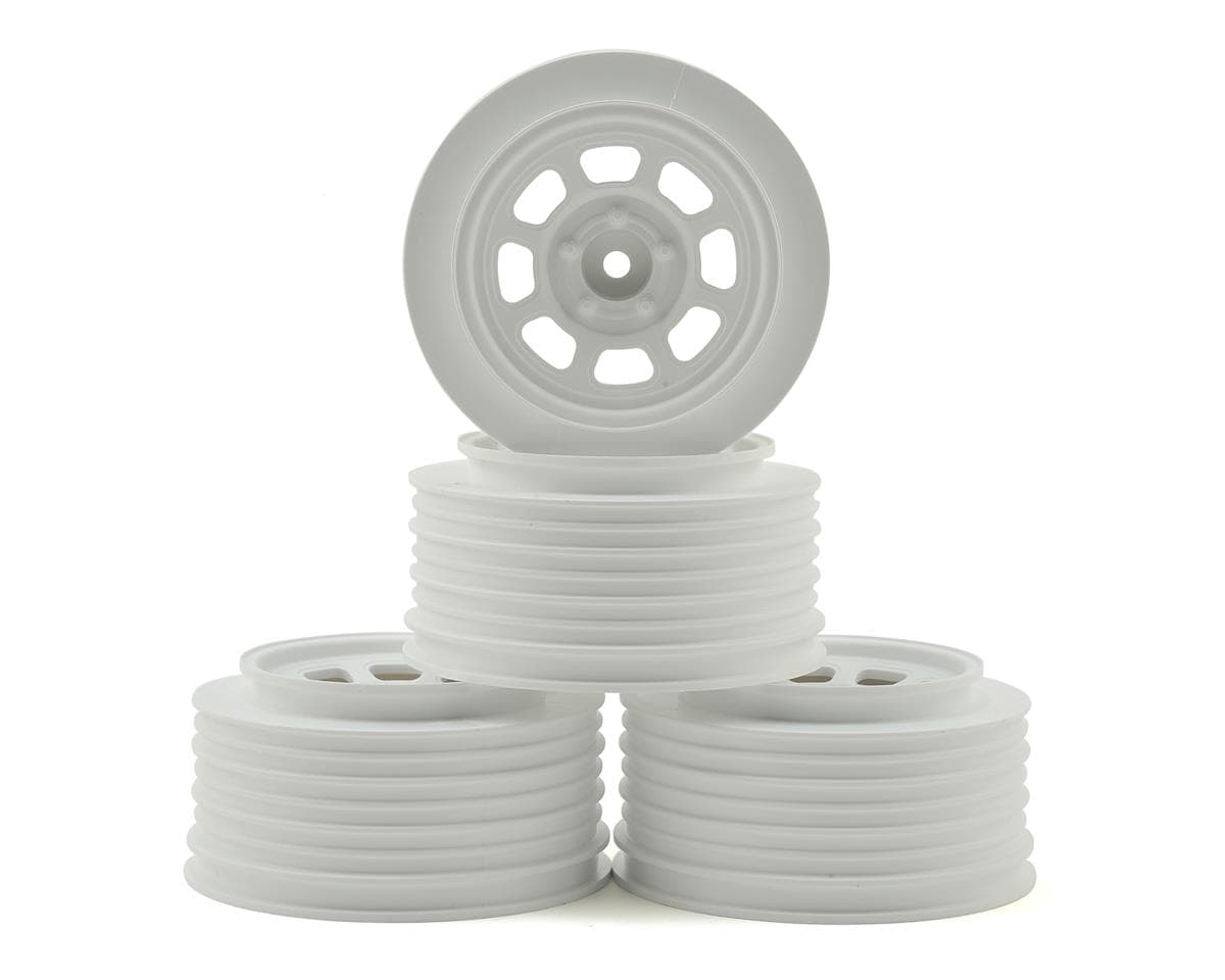 DE Racing Speedway SC Short Course Dirt Oval Wheels (White) (4) (19mm Backspace) (Slash Front) w/12mm Hex