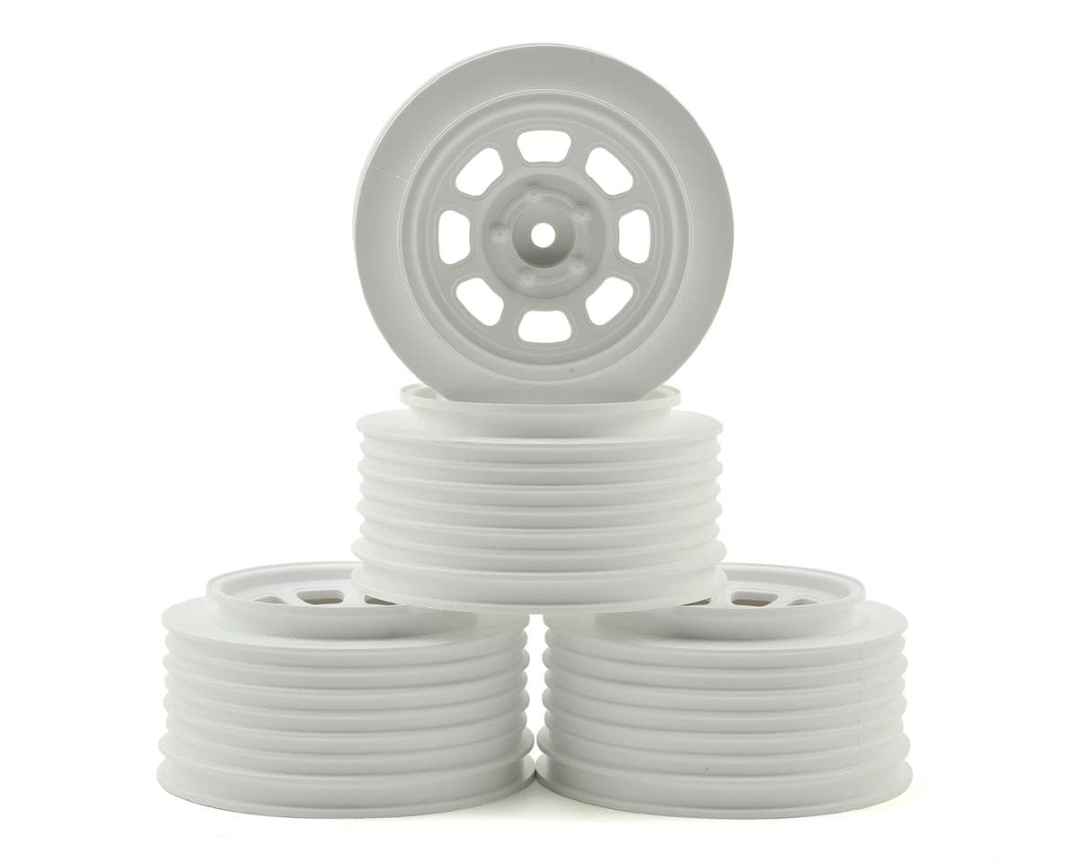 DE Racing Speedway Short Course Wheels (White) (4) (21.5mm Backspace) (Slash Rear) w/12mm Hex