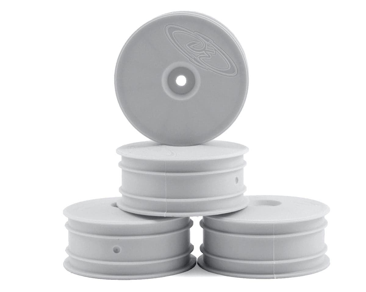 DE Racing Speedline 2.2 4WD Buggy Front Wheel (4) (White) (22-4/EB410) w/12mm Hex