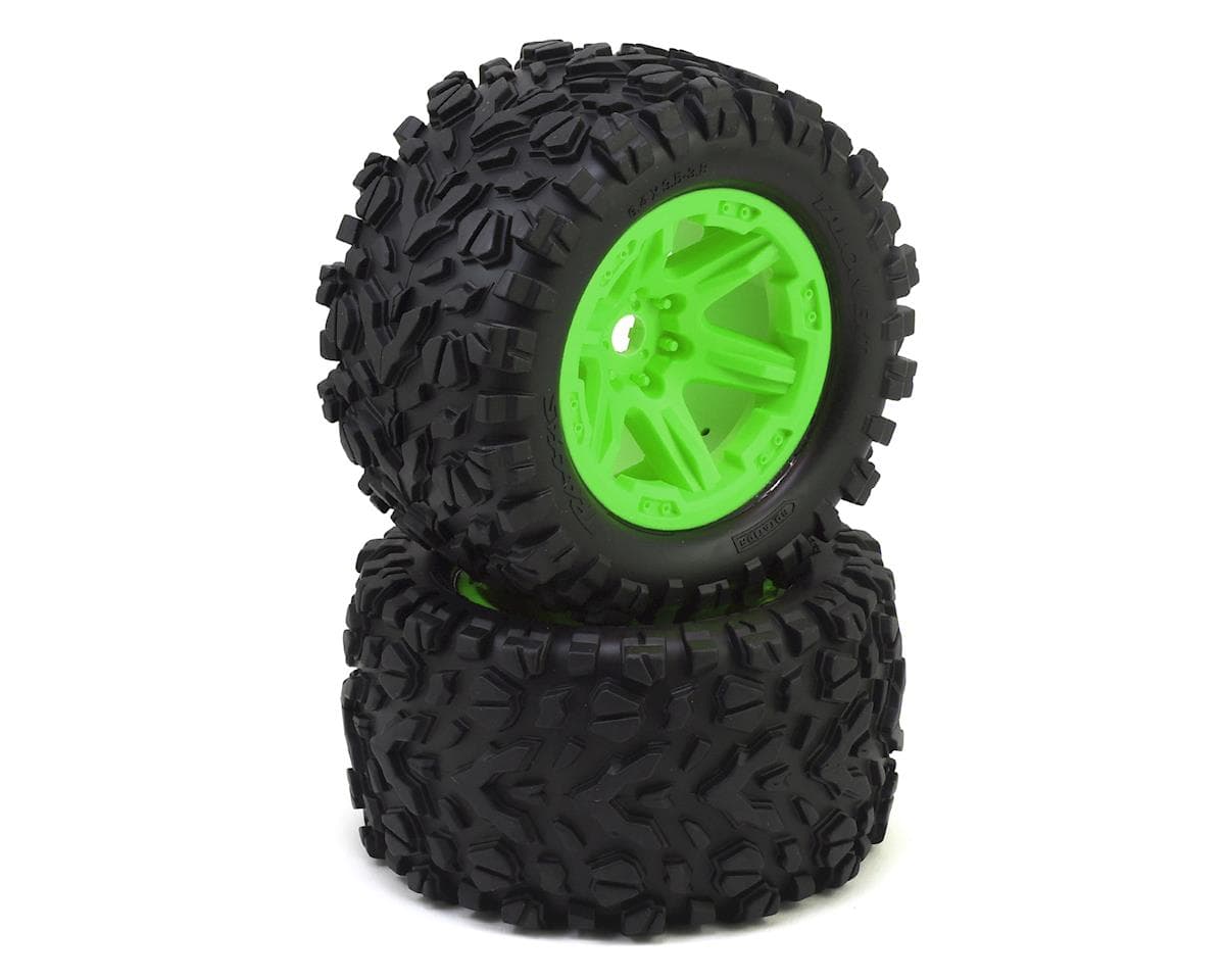 Traxxas Talon EXT Tires 3.8" Pre-Mounted Monster Truck Tires (2) (Green) (17mm Splined Hex)
