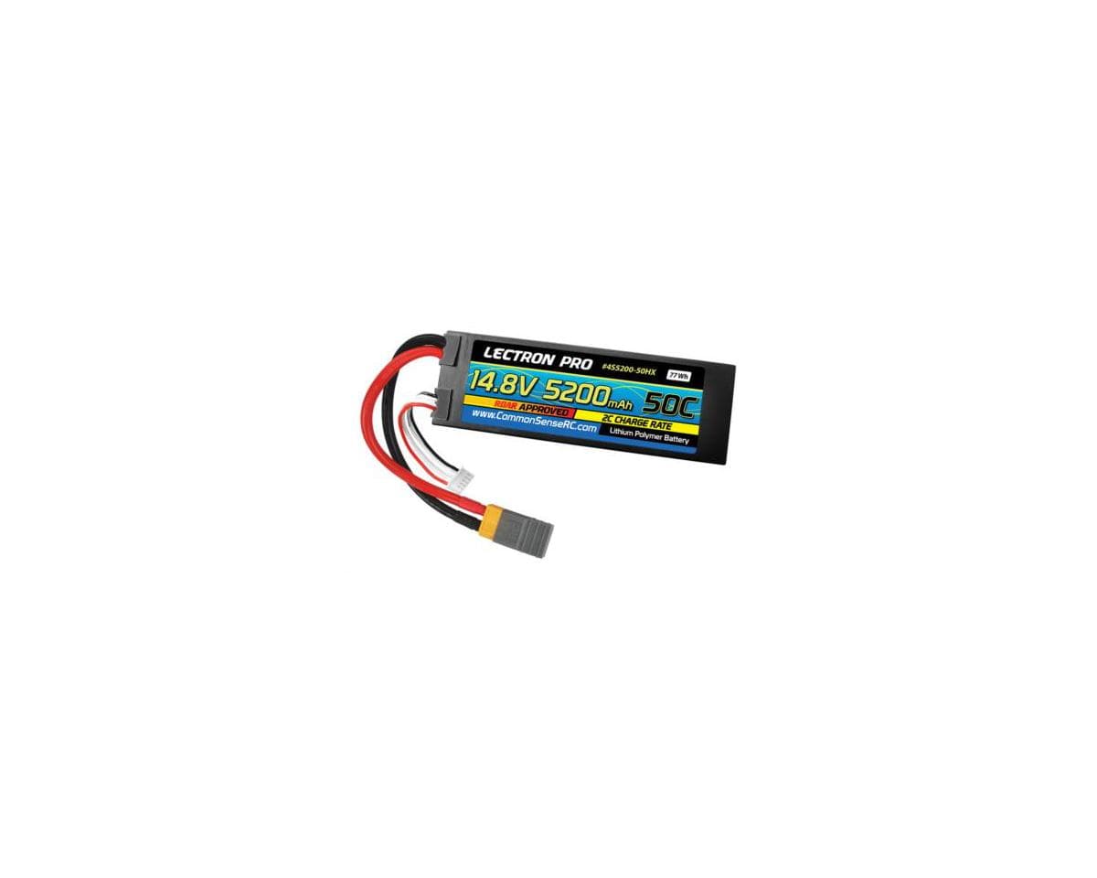 Common Sense RC Lectron Pro 4S Hard Case LiPo Battery 50C (14.8V/5200mAh) w/XT60 & CSRC Battery Adapter